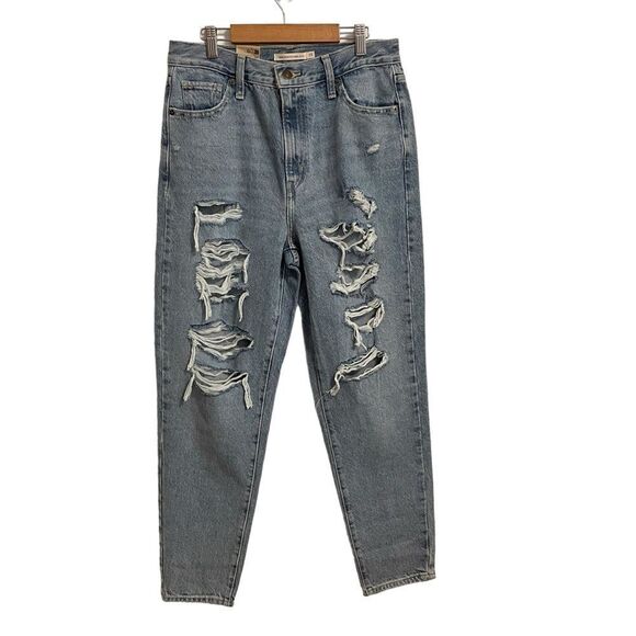 Levi's High Waisted Mom Jeans Ripped Distressed Size 29 NWT - Picture 1 of 9